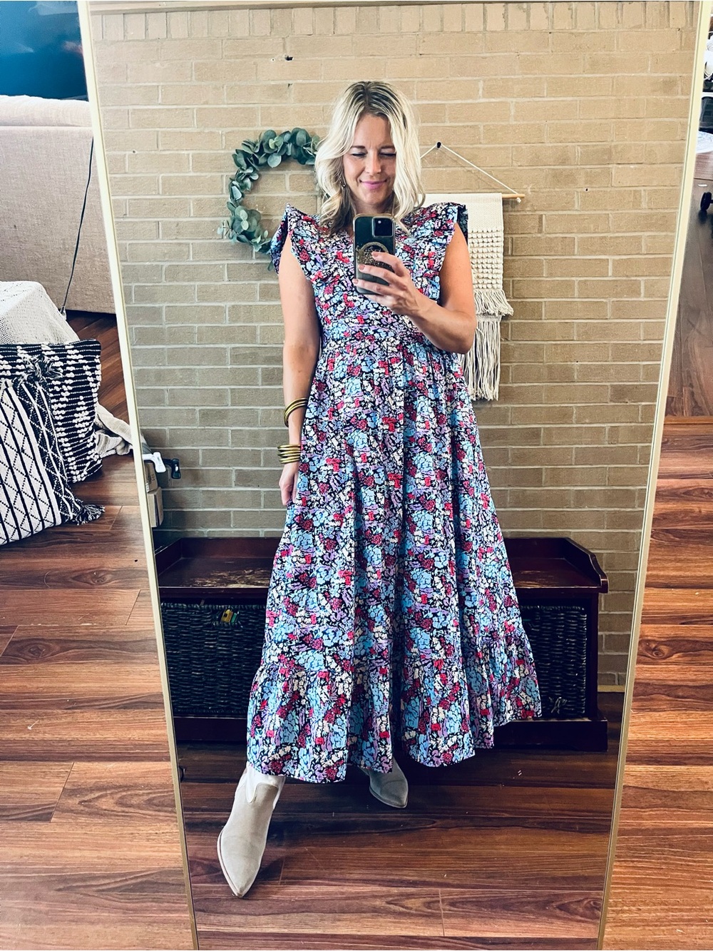 Karlie Floral Maxi Dress in Pink & Blue